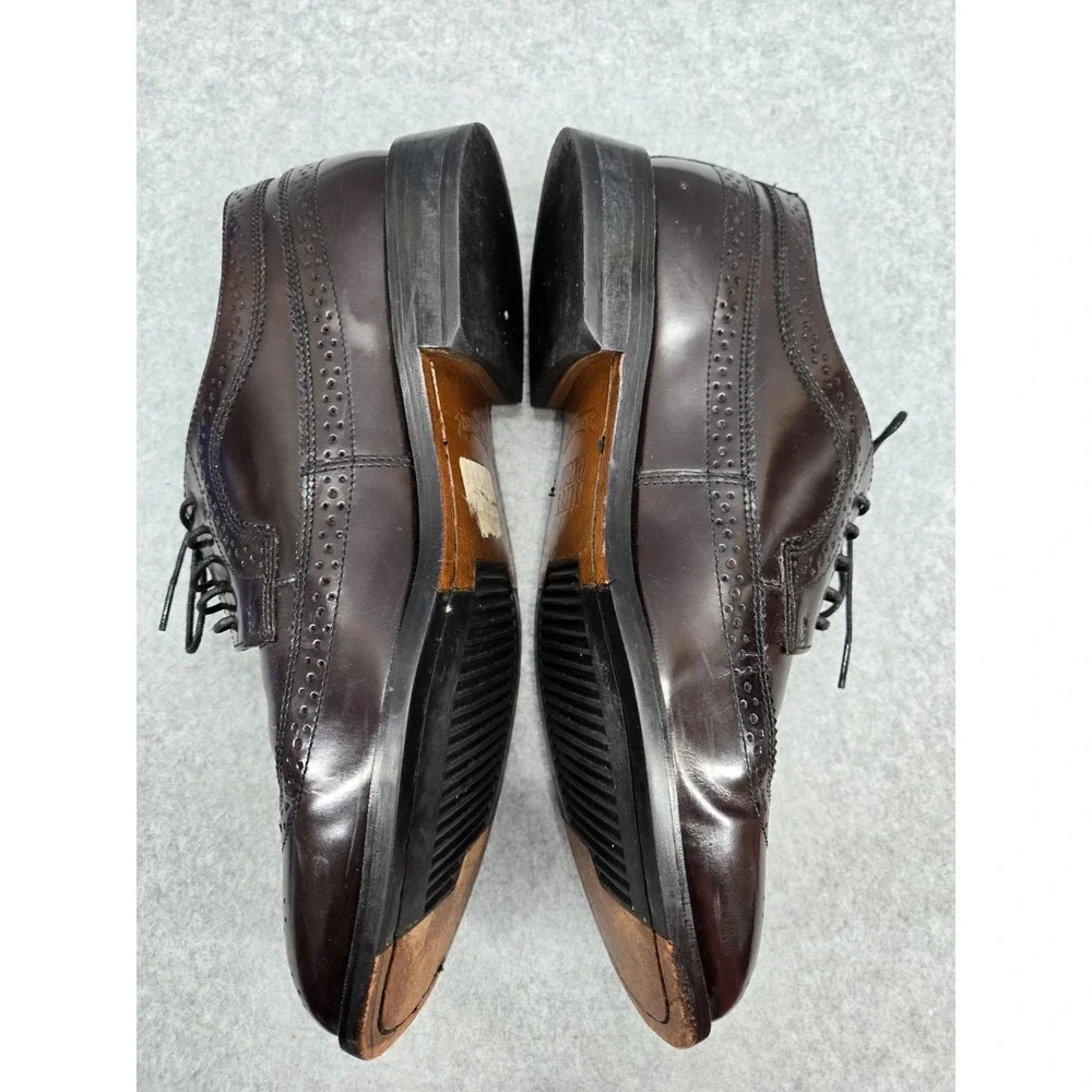 Nunn Bush Mens Dress Shoes Brown Leather Long Wingtip Derby Size 11
